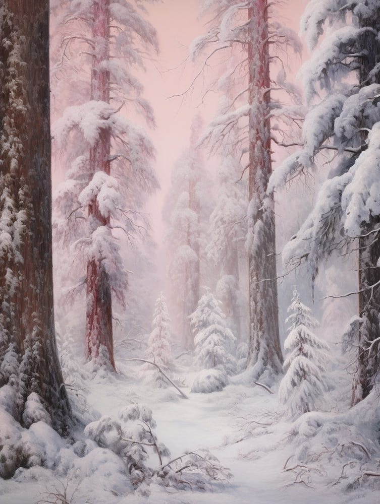 Dreamy Winter Painting Sequoia National Park United States 2