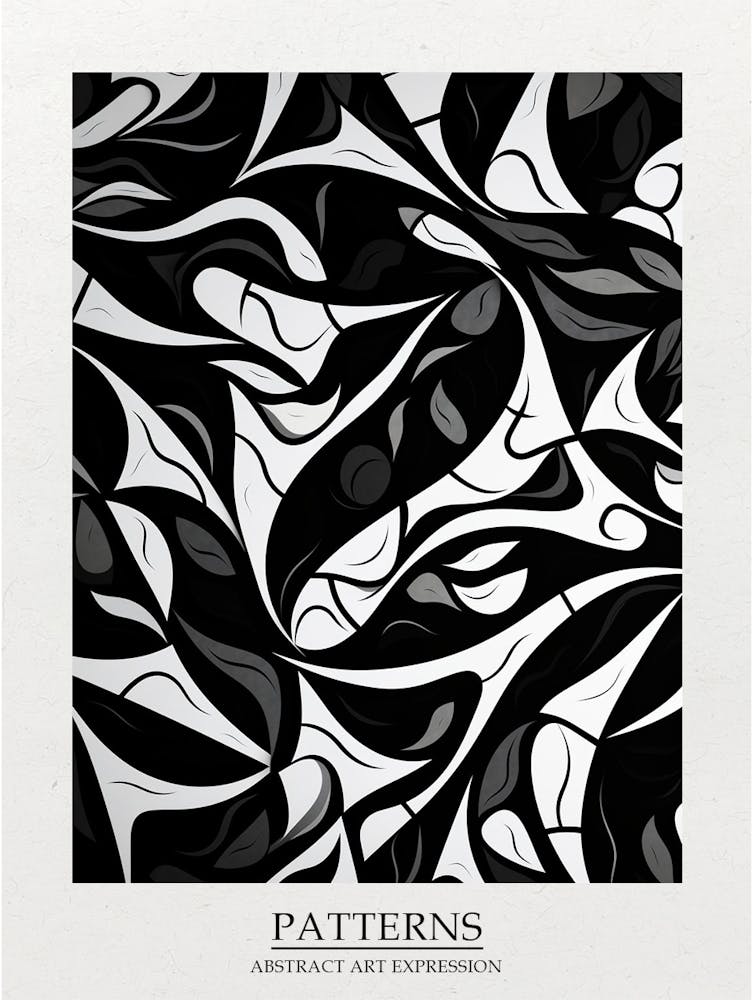 Motifs Abstraits Noir Et Blanc 7 Affiche
