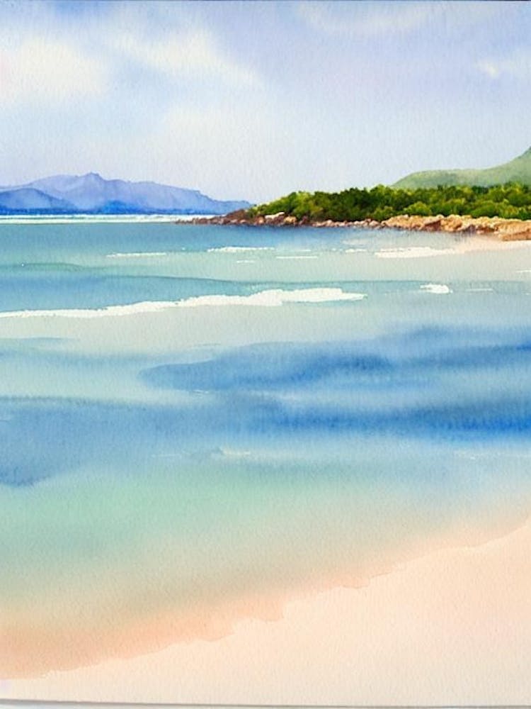 Grande Anse Des Salines 3, Martinique Watercolour