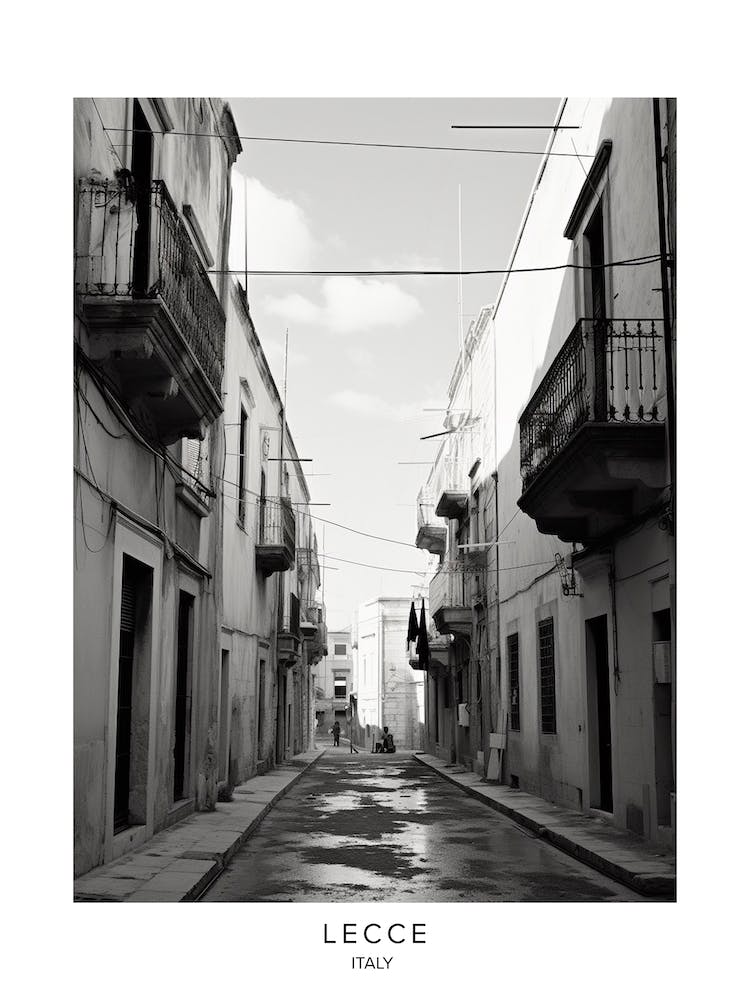 Poster Of Lecce, Italy, Black And White Analogue Photography 1