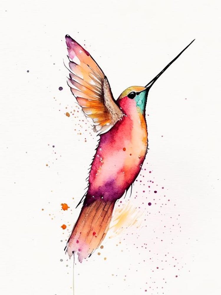 Allen S Hummingbird Minimalist Watercolour 3