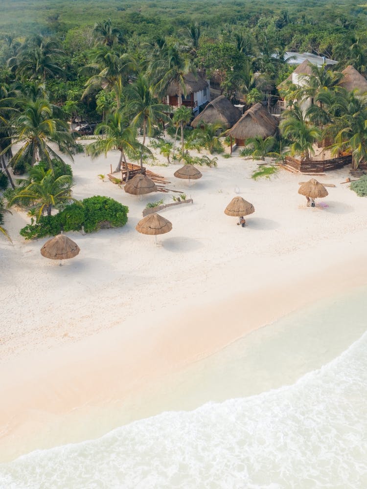 Salty Beach Umbrellas In Tulum