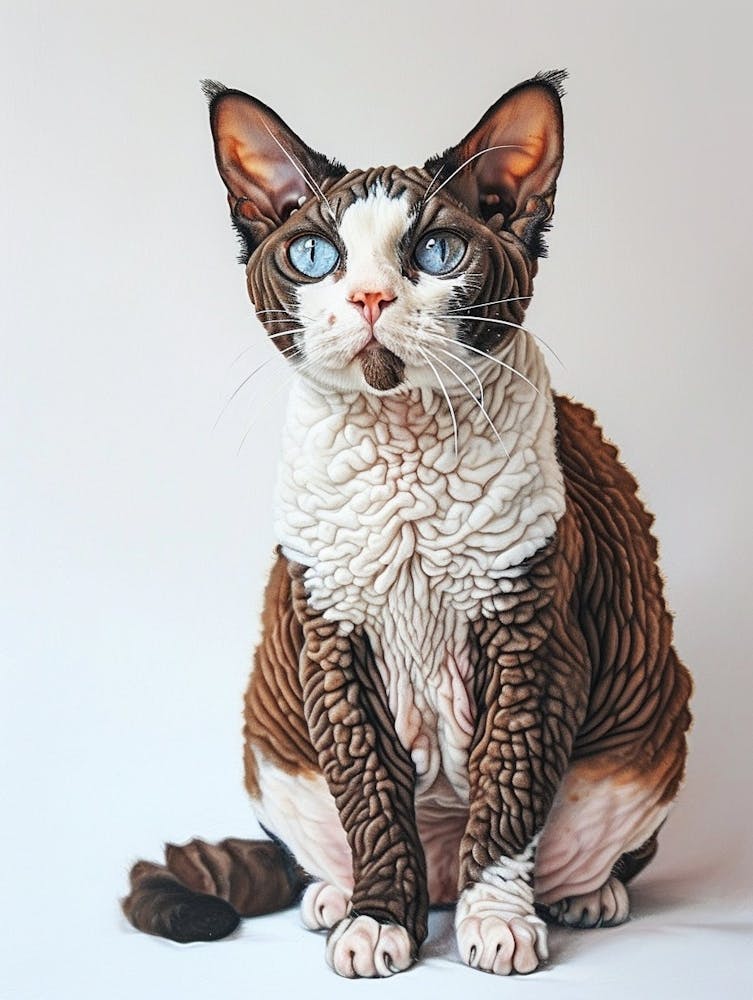 Chat Selkirk Rex - Peinture 1