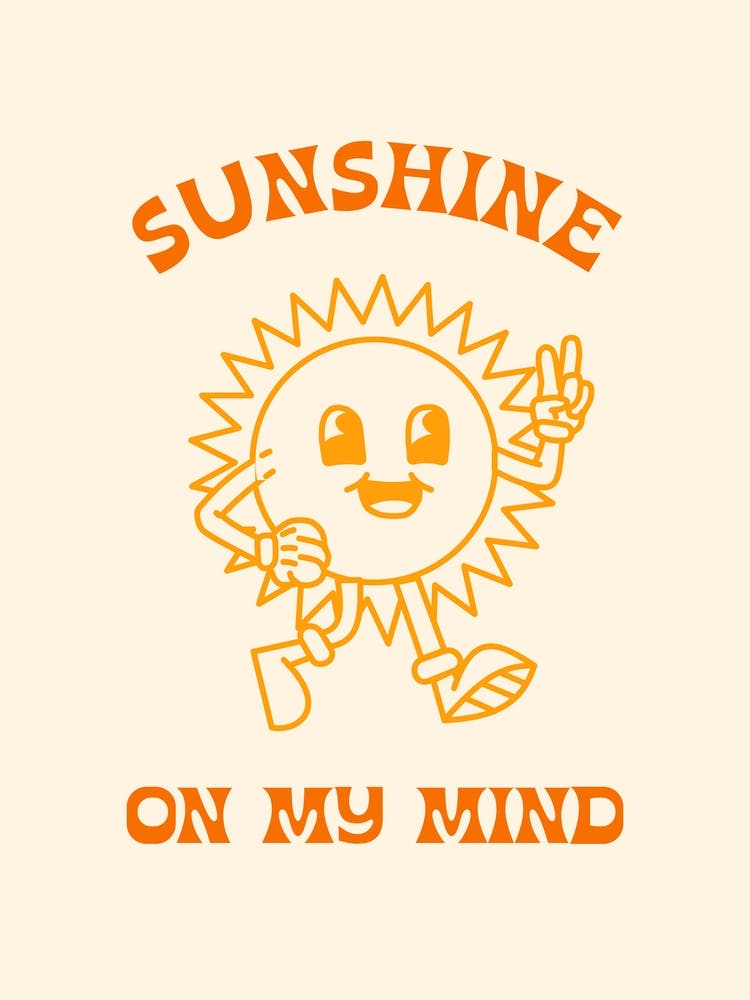 Retro Cartoon Sunshine On My Mind