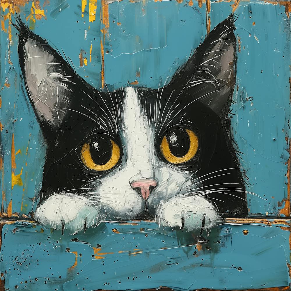 Cat Looking Over Fence