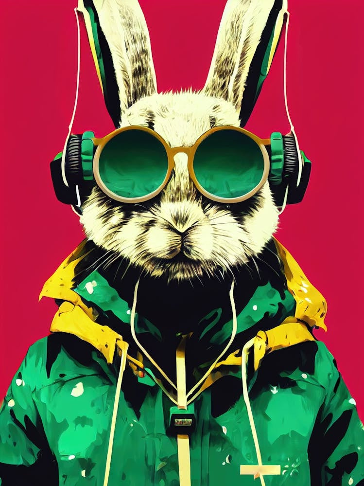 Bunny Color Abstract Art With Gl