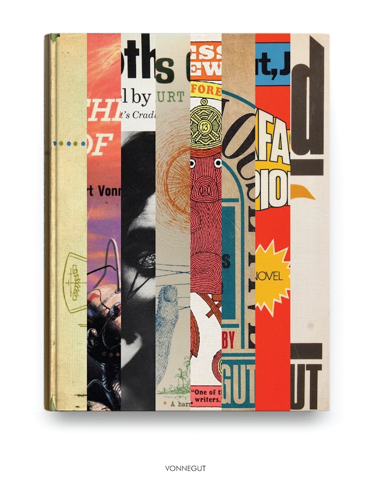 Kurt Vonnegut - Book Lover Abstract Print -First Edition Covers