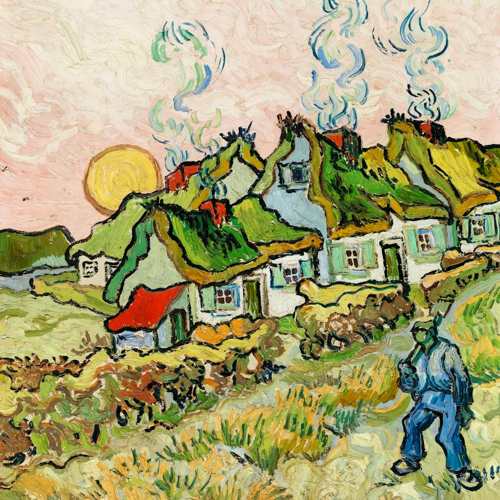 Houses And Figure (1890) By Vincent Van Gogh