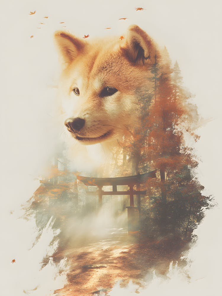 Impressive Shiba Inu Double Exposure 13