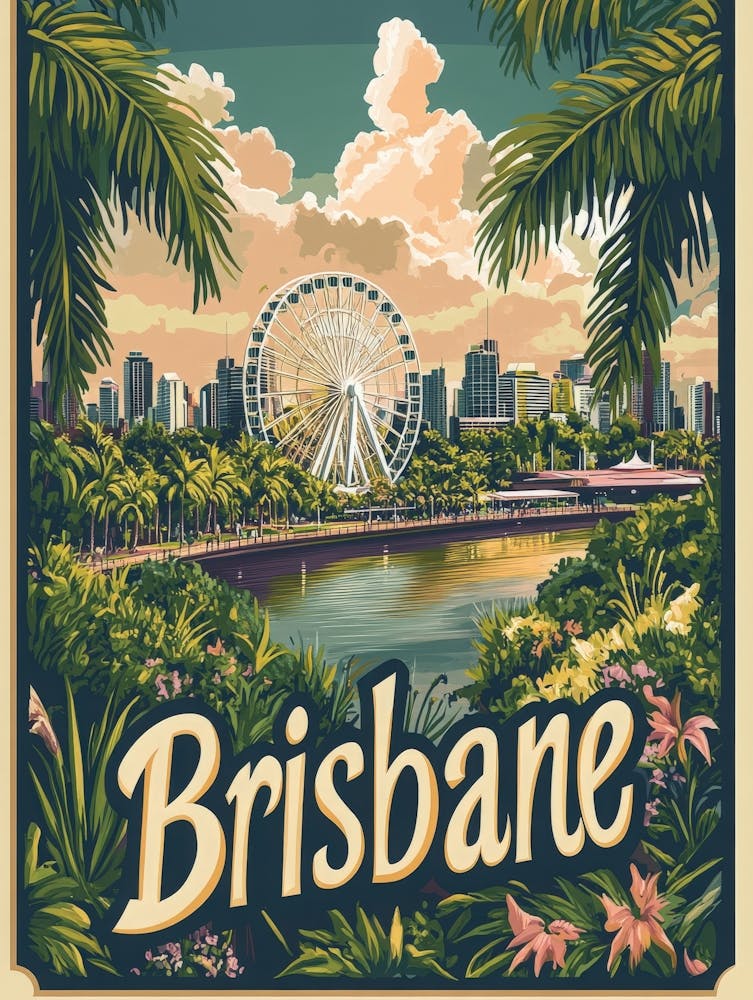 Aihrgdesign A Classic 1960s Travel Poster For Brisbane Showca D05ef333 Bb23 42a5 8e95 5d8c41bac378 0