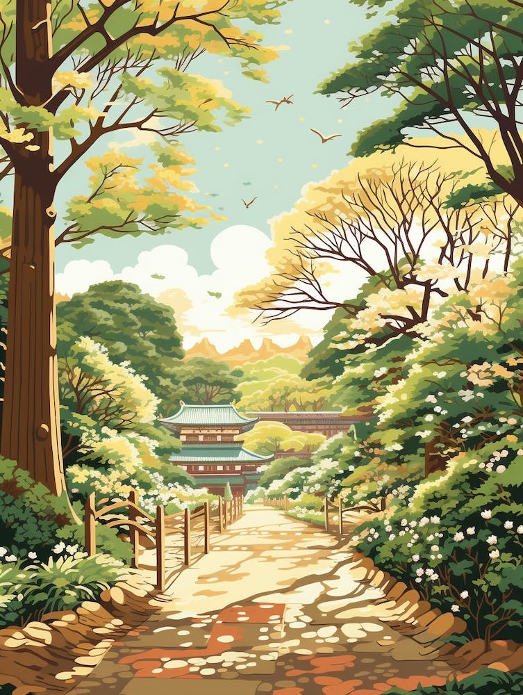 Meiji Shrine Inner Garden Japan 2 Illustration