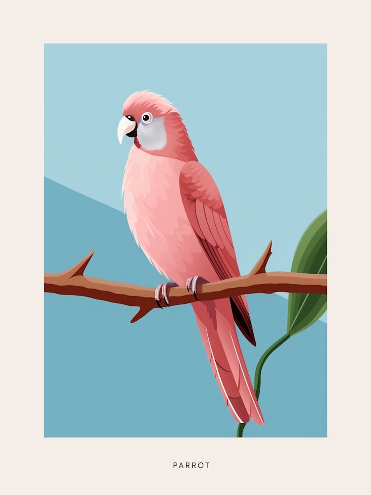Minimalistischer Papagei 3 Vogelplakat