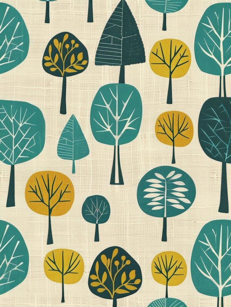 Trees On A Beige Background