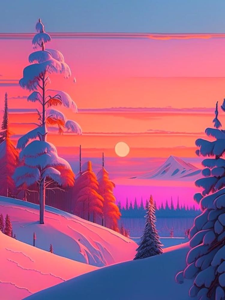 Lapland Dreamy Sunset 2