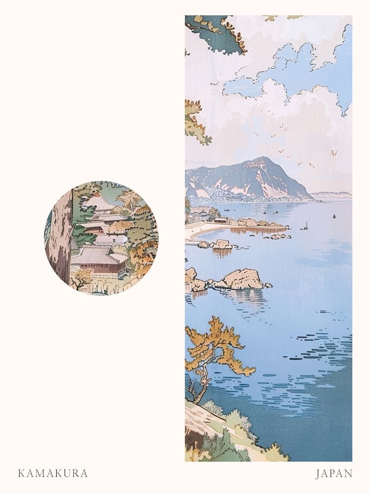 Kamakura Japan 1 Cut Out Travel Poster