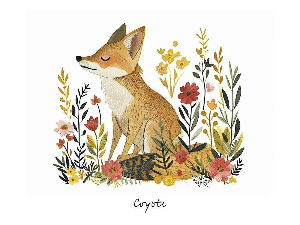 Little Floral Coyote 2 Poster
