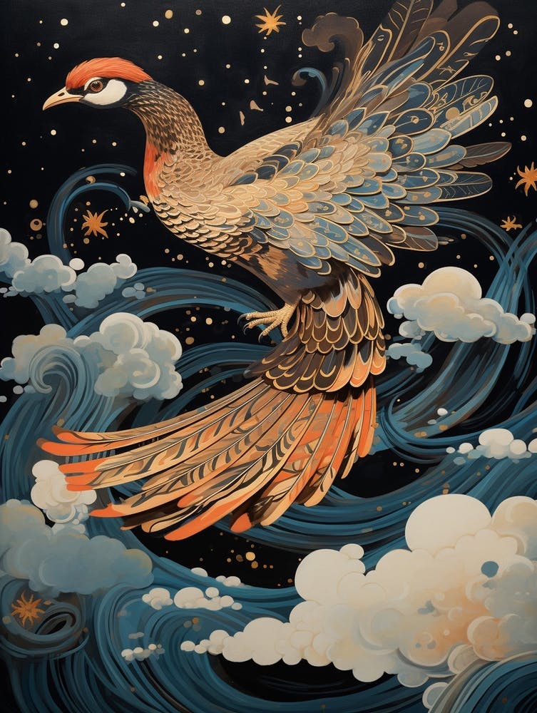 Pheasant 3 Gold Detail Painting
