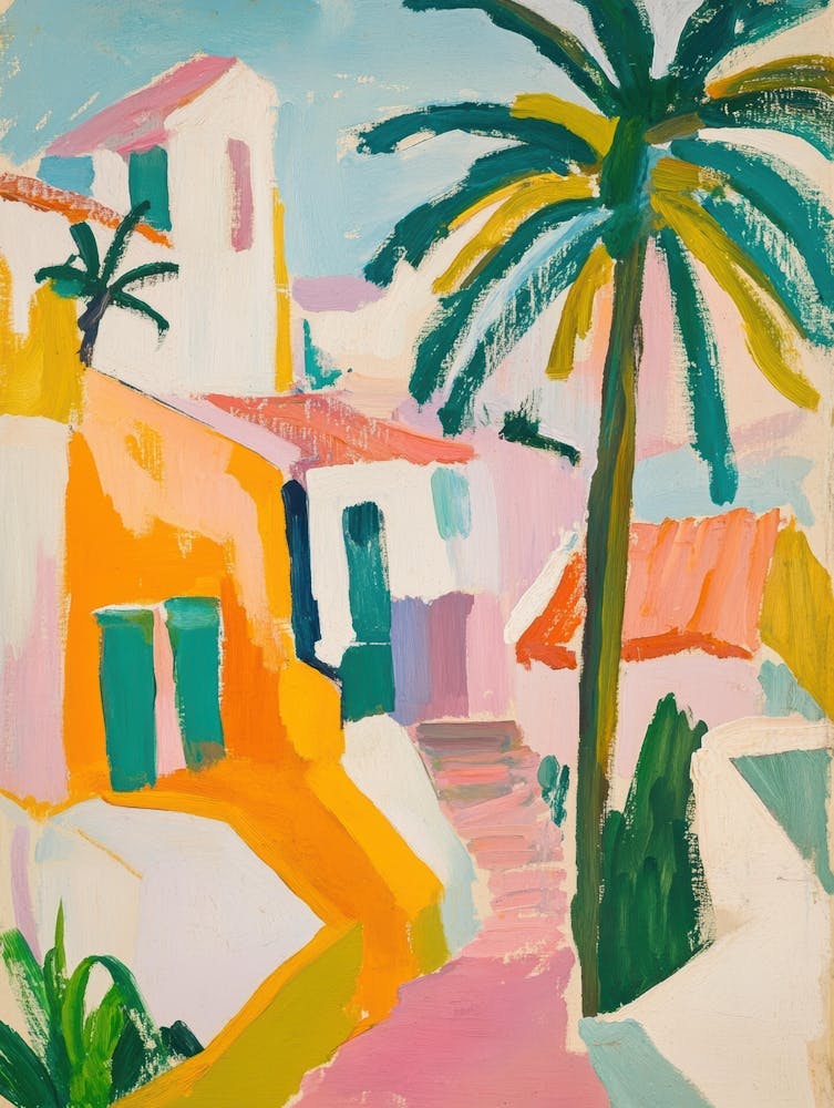 Palm Trees And Houses 1