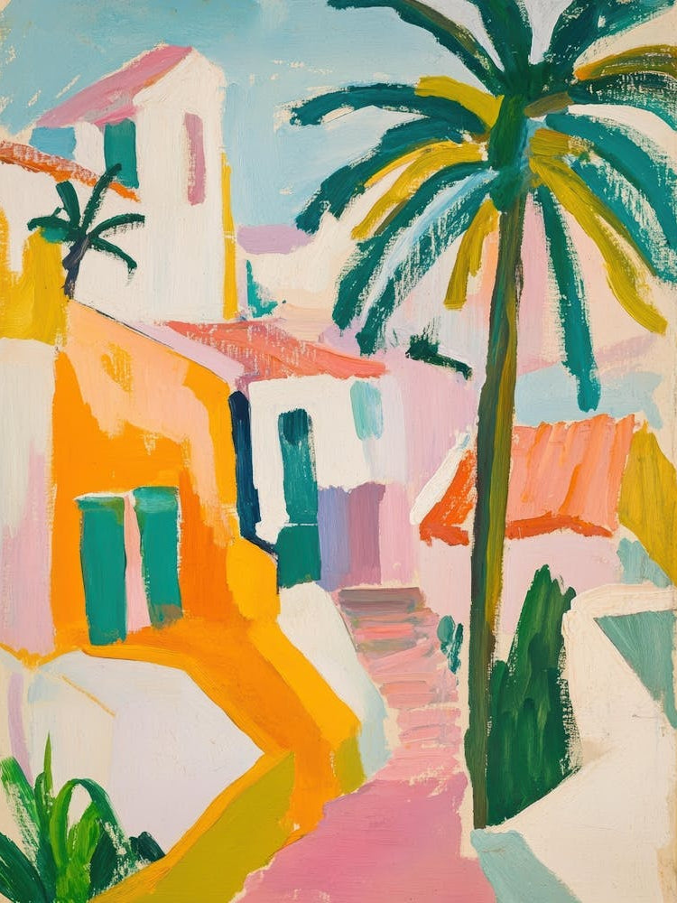 Palm Trees And Houses 1