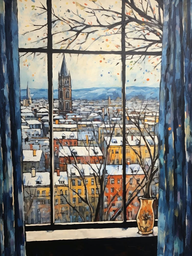 Winter Cityscape Frankfurt Germany 2