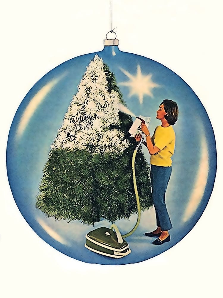 Decorating Christmas Tree With Vacuum Cleaner