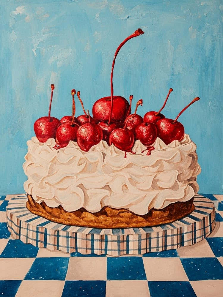 Cake Blue Checkerboard 2