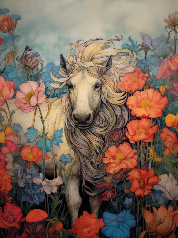 Icelandic Pony In The Poppies