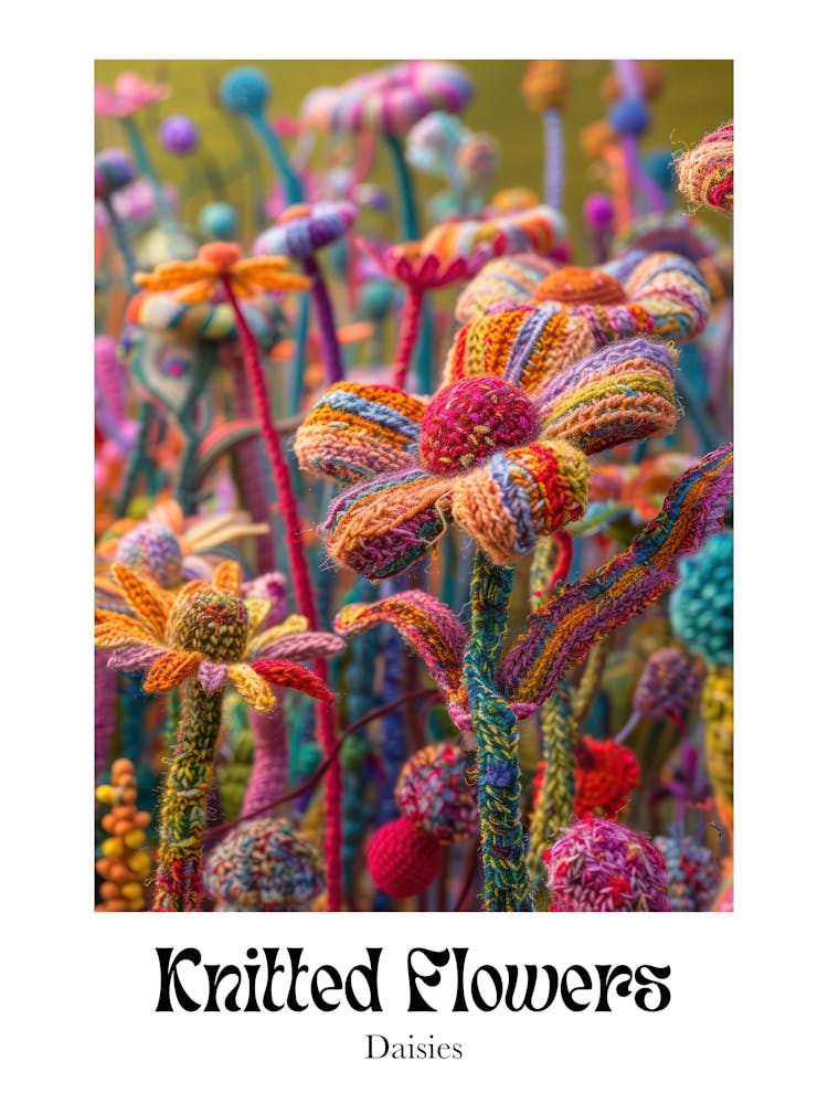 Knitted Flowers Daisies 10