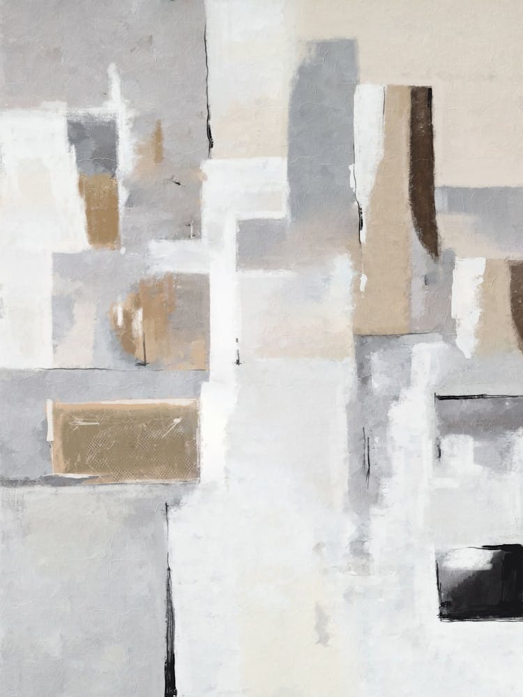 Abstrait Moderne Beige Gris 3