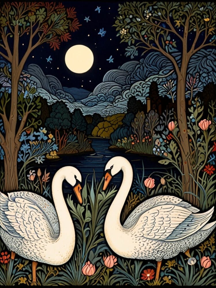 William Morris Swans In The Night