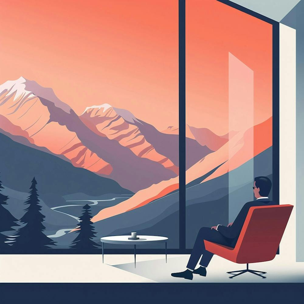 Man Looking Out A Window