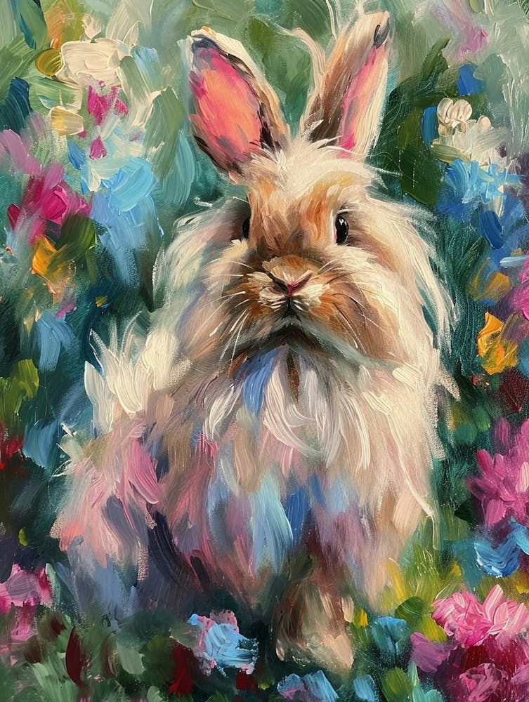 English Angora Rabbit Painting 4