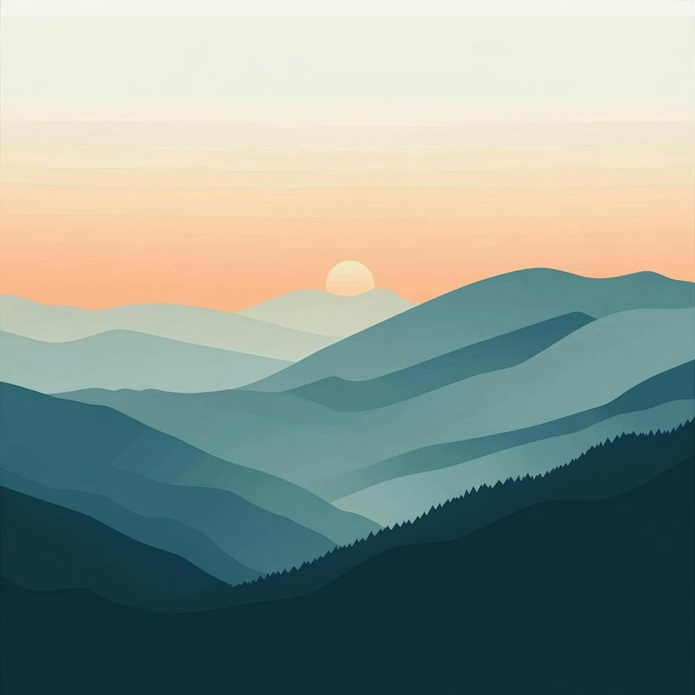 Mountains At Sunset 1