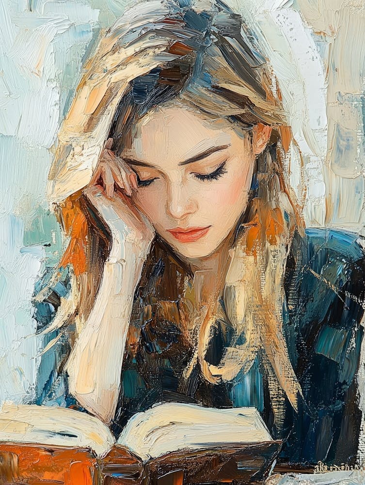 Girl Reading A Book 1