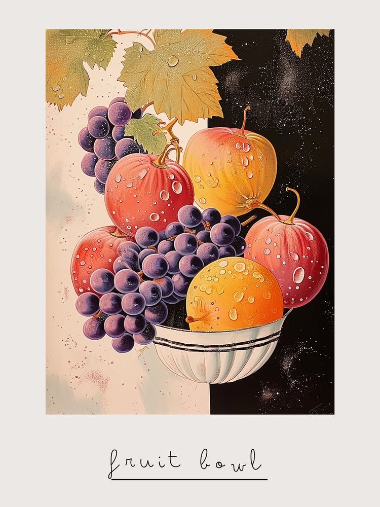 Art Deco Fruit Bowl 2 Poster