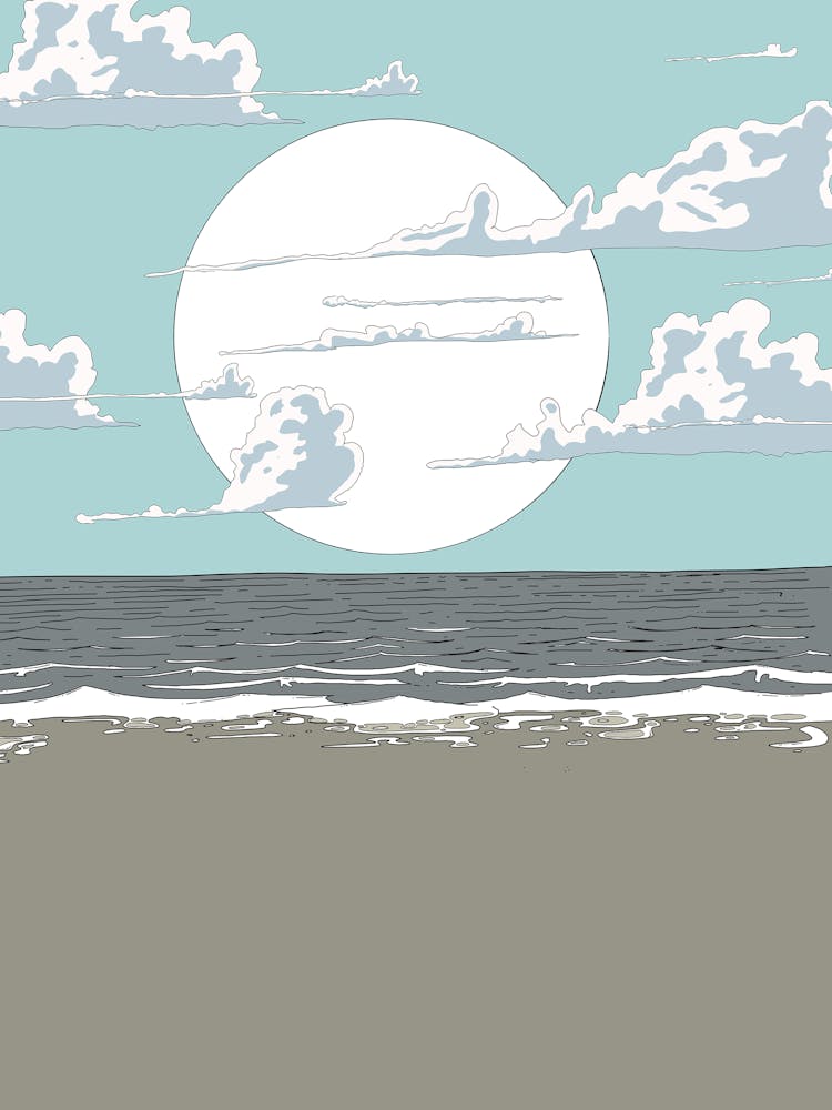 Full Moon At The Beach