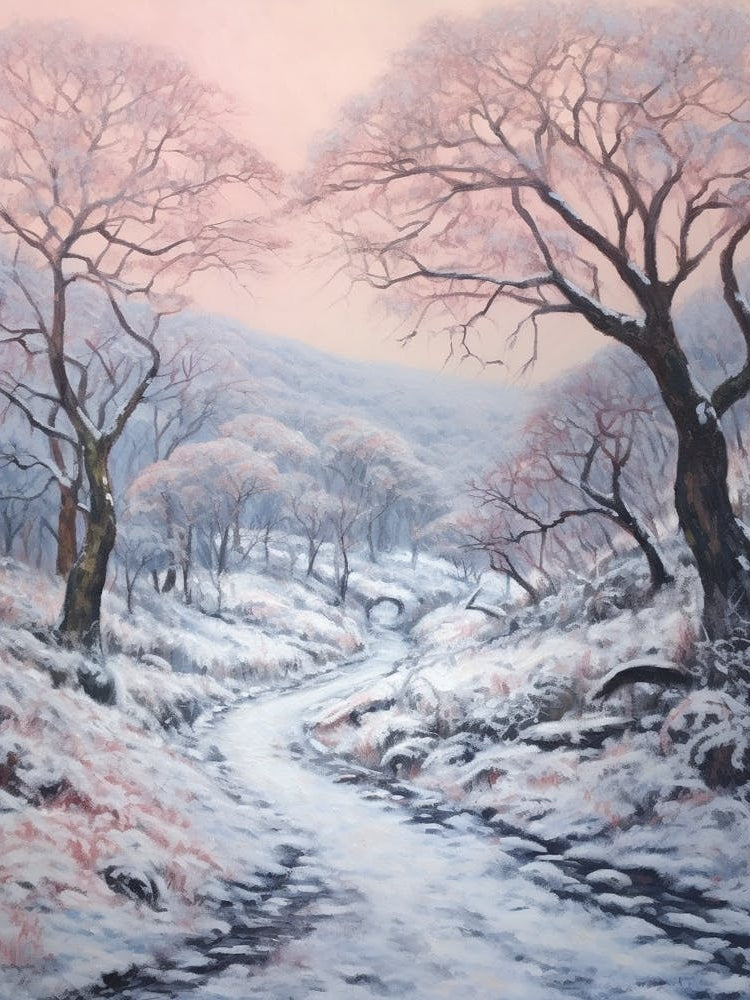 Dreamy Winter Painting Exmoor National Park England 1