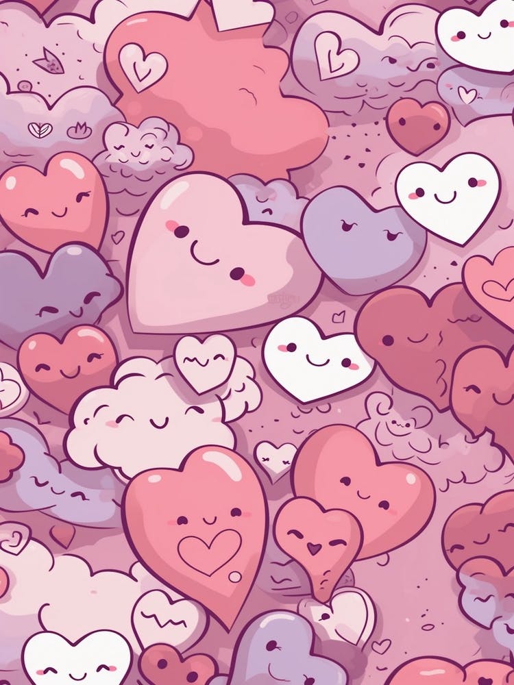 Hearts France Kawaii Illustration 1