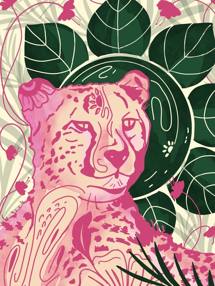 Wild Pink Cheetah