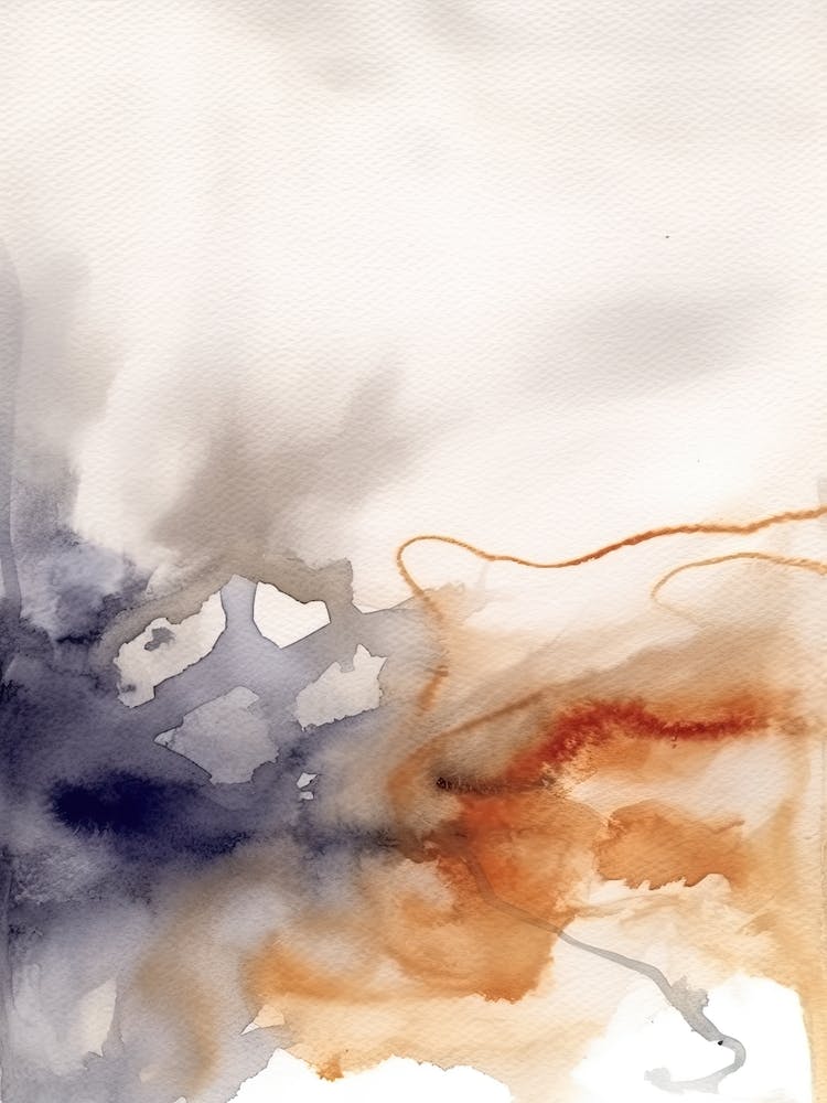 Watercolour Abstract Burnt Orange 4