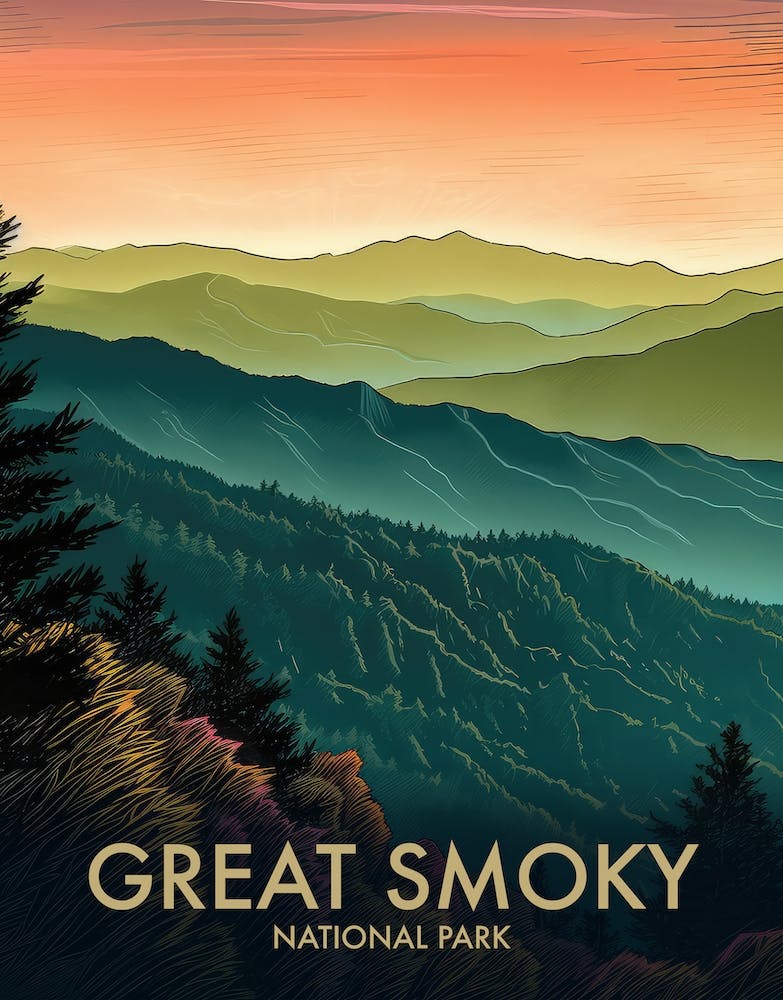 Great Smoky National Park Vintage Travel Poster 19