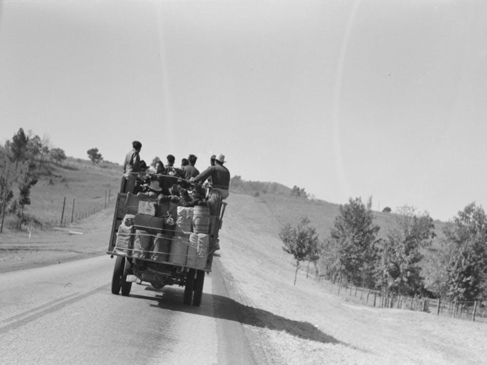 Truckload Of Mexican Migrants Returning From Mississippi Where They Had Been Picking Cotton, Highway Near Neches