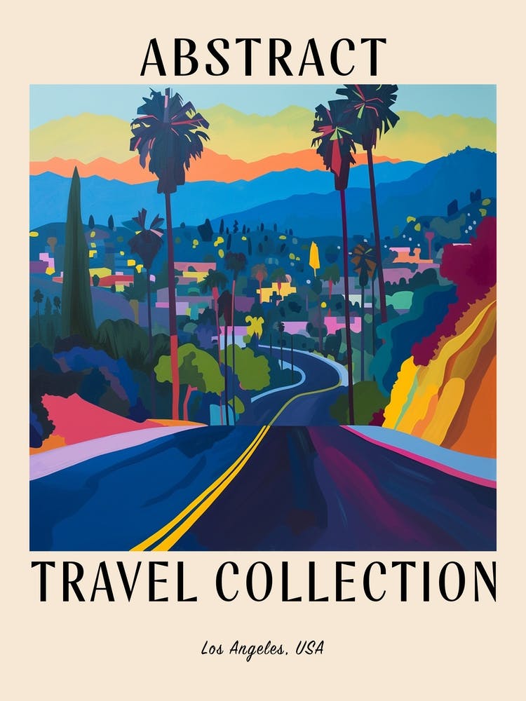 Abstract Travel Collection Poster Los Angeles Usa 1