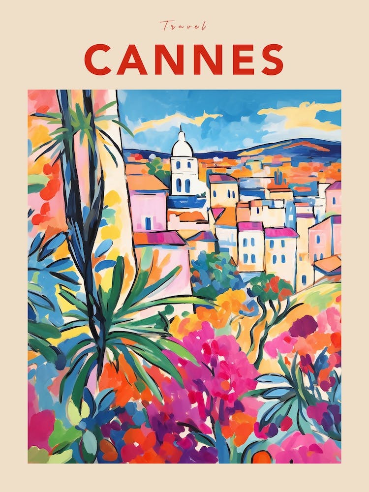 Cannes France 8 Fauvist Travel Poster