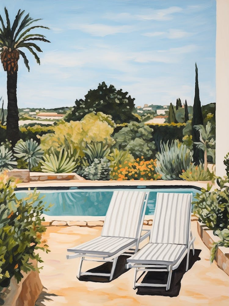 Sun Lounger By The Pool In Cyprus