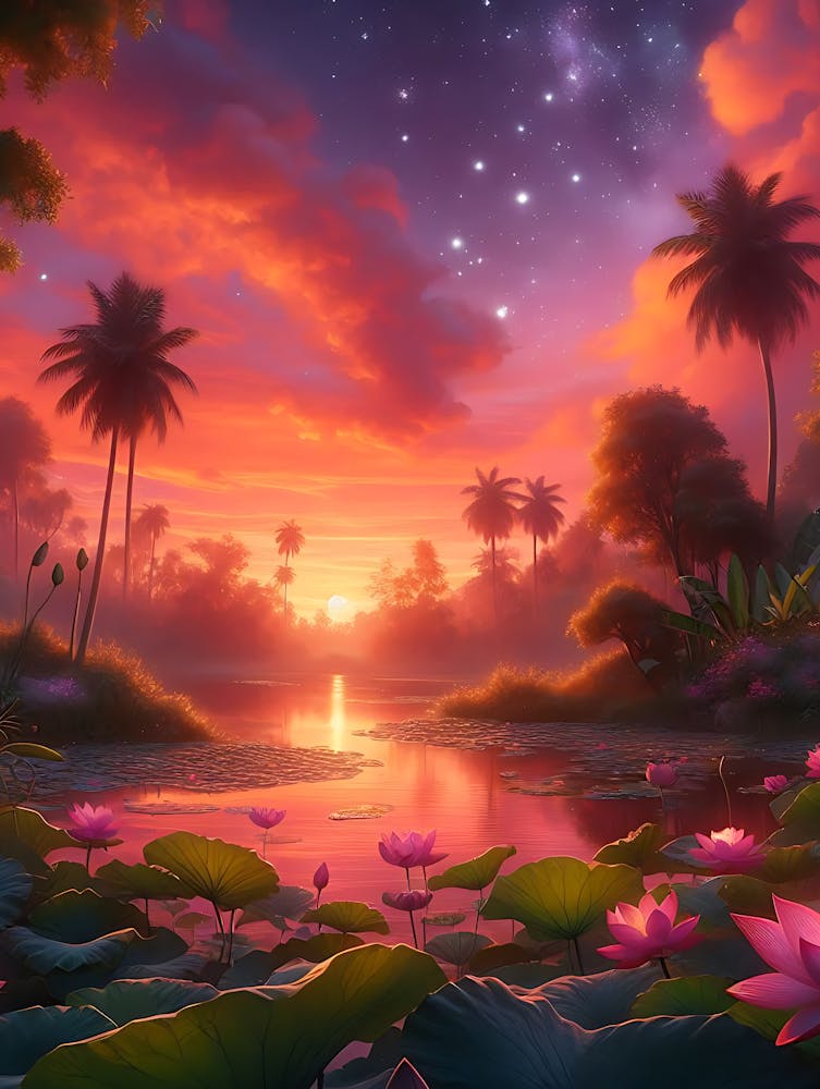 Beautiful Lotus Lake Landscape 15