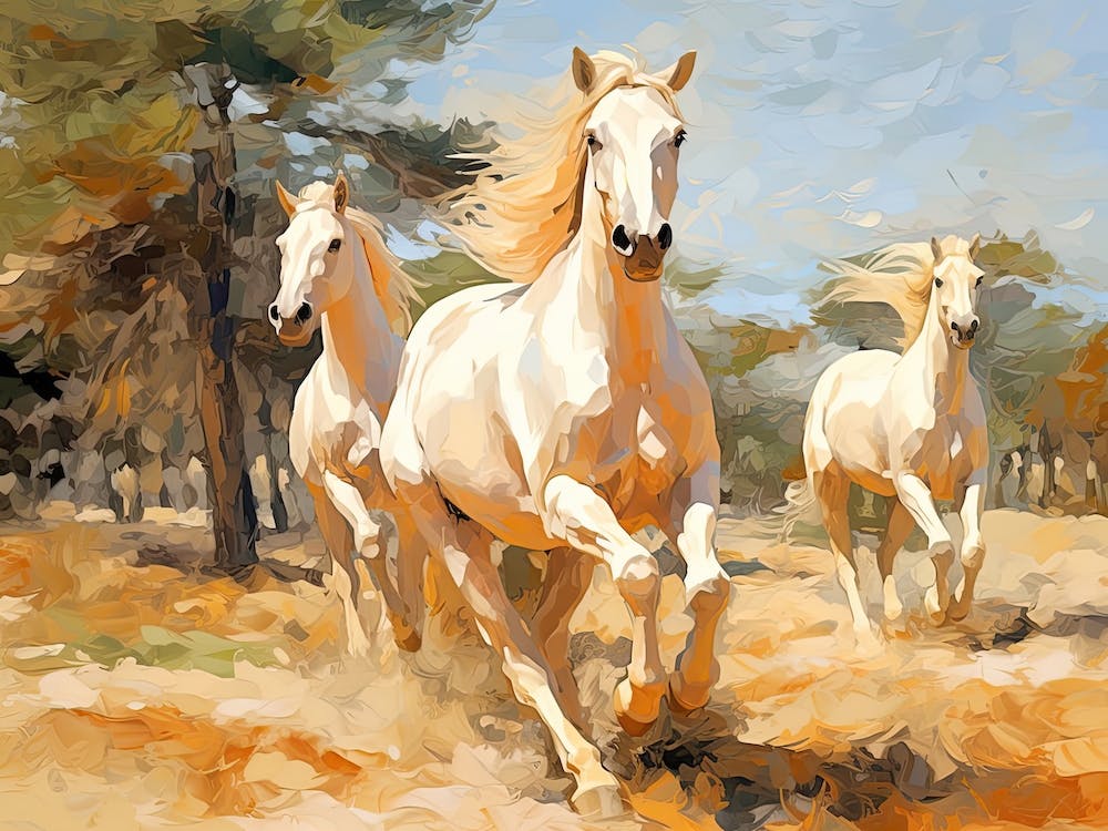 Horses Painting In Andalusia, Spain, Landscape 4