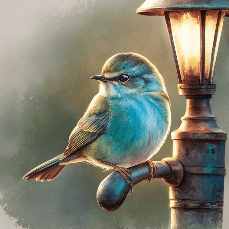 Bird On Lamppost 1