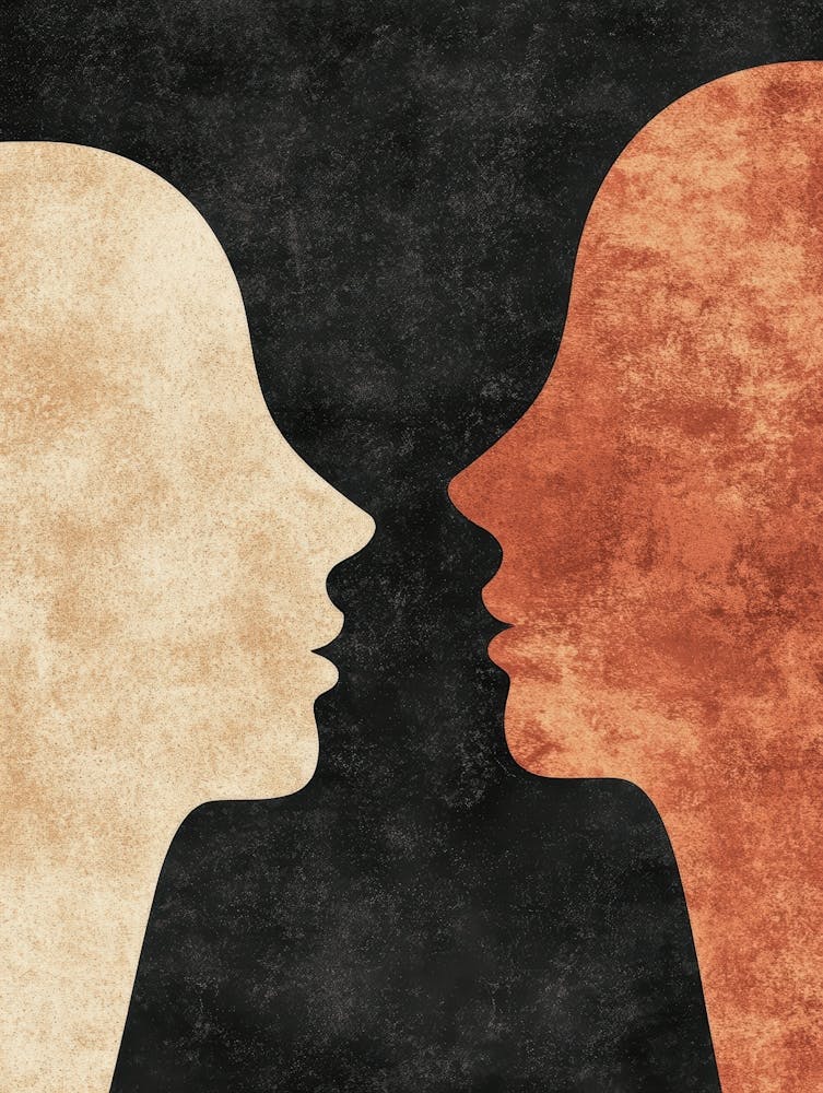 Two People Facing Each Other