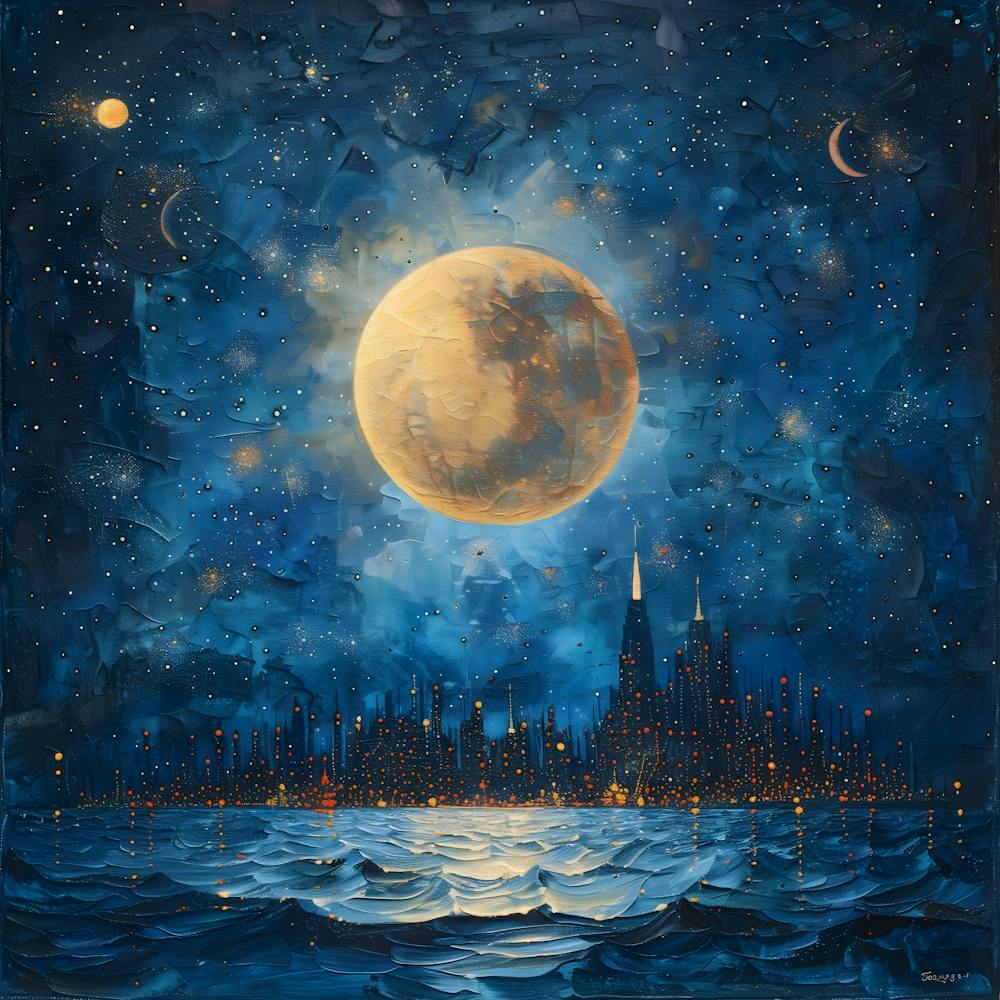 Vollmond über Chicago, Kleine Punkte, Pointillismus